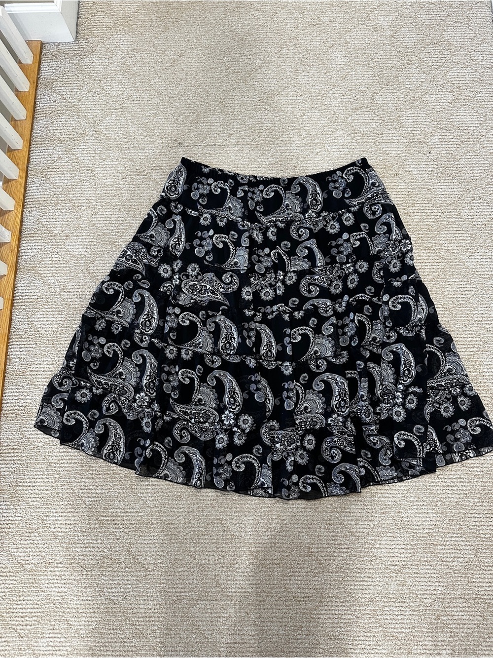 Black Paisley Circle Skirt